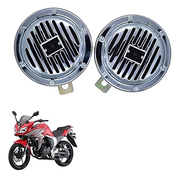Vagary Silver Chorme Finish Two Wheeler Horn for Yamaha Fazer