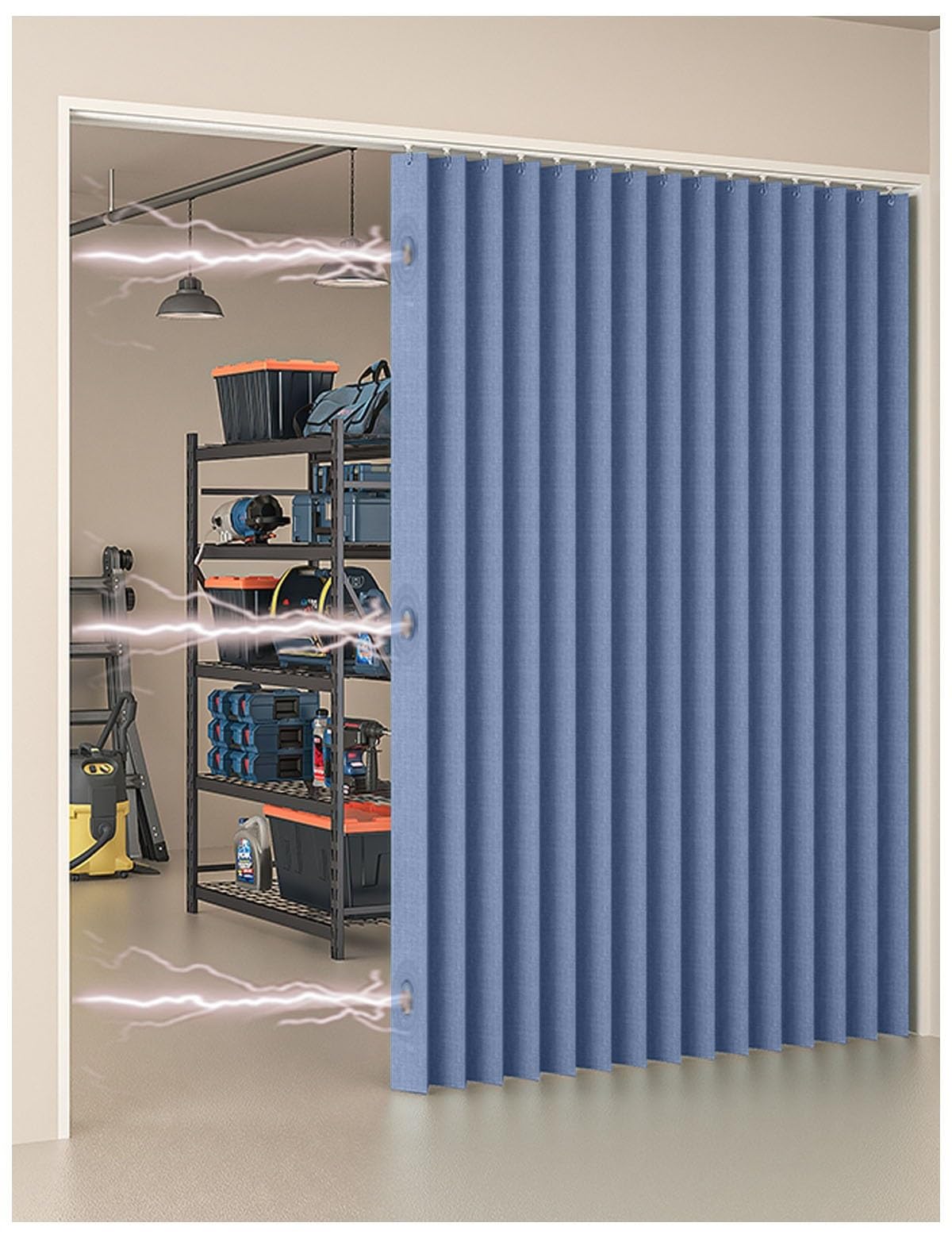 Doorway Curtains Privacy with Track, Accordion Style Magnetic Folding Door Curtains, Doorway Curtain for Closet Without Door for Closet/Bedroom/Living Room/Room Divider(A,Track W150cm/Curtain H240cm)