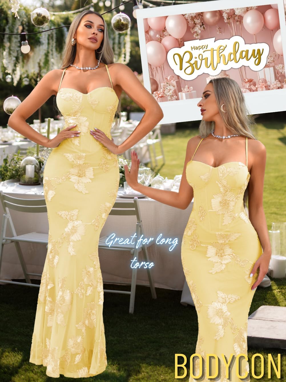 Women's Floor Length Formal Floral Dress, 3D Flower Backless, Mermaid Corset Evening Gown for Prom Cocktail 2026