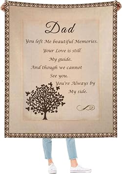 Memorial Blanket for Loss of Dad - Sympathy Gift 50"x60", Letter Print