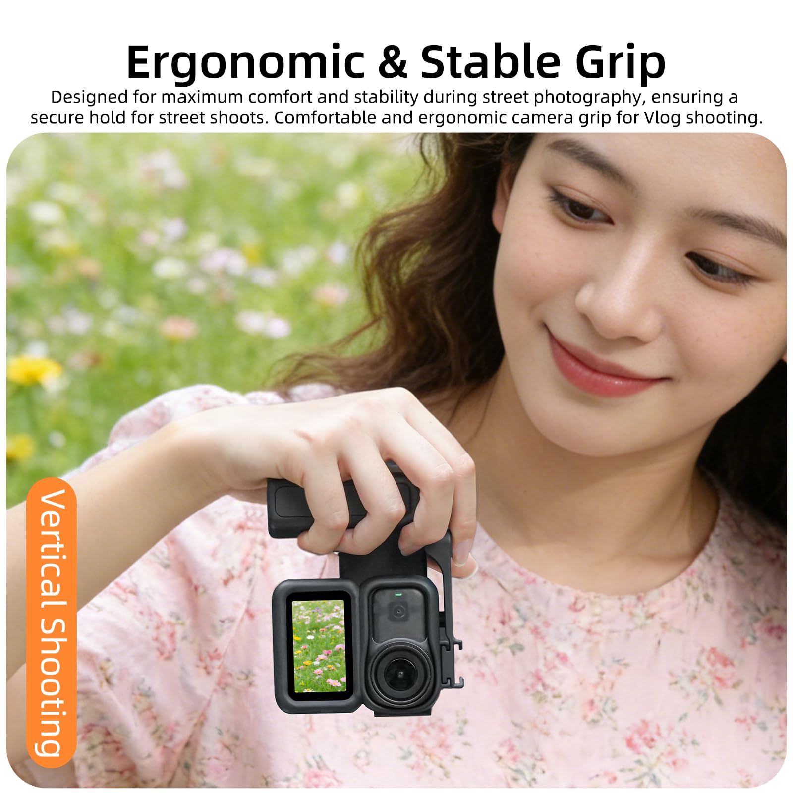 Gdraco Impugnatura integrata per DJI Osmo Nano Montaggio Facile Rapido Impugnatura Ergonomica per Scatti Stradi, Custodia Protettiva con Adattatore Scarpe Freddo Accessori per Osmo Nano