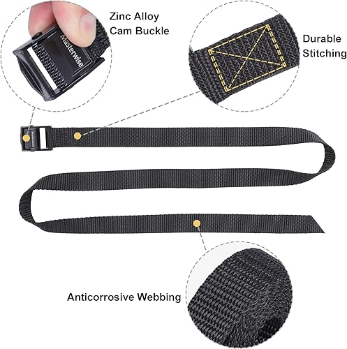 Miniatura 2 de Correa de amarre con hebillas de leva, correa de cincha con hebilla ajustable correas de amarre para asegurar (5 pies x 0.75 pulgadas)