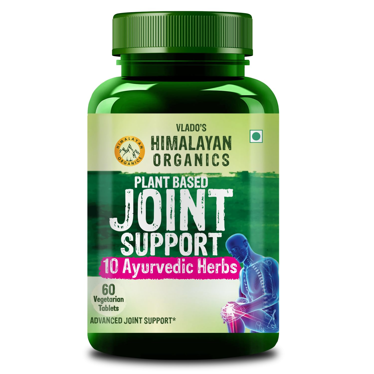 Vlado’s Himalayan Organics Plant Based Joint Support With Boswellia Serrata | Giloy,Hadjod, Ashwagandha + 10 Ayurvedic Herbs | Strong Bones & Relives Joint Pain | Better Flexibility For Men & Women - 60 Veg Tablets
