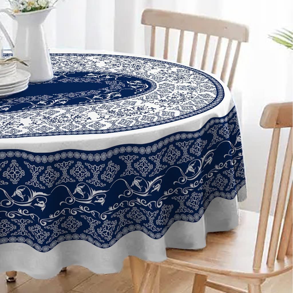 Virtumob Bohemian Oval Tablecloth 60x84inch,Tablecloth Farmhouse Water Proof Polyester Table Cloth,Elegant Retro Bohemian Style Design Table Cloth for Dining/Party/Outdoor Decoration - Image 4