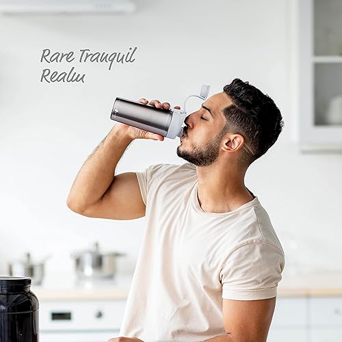 Miniatura 7 de Earthmade Robust - Botella mezcladora de proteínas de acero inoxidable botella mezcladora aislada de 28 onzas para mezcla de proteínas que mantiene