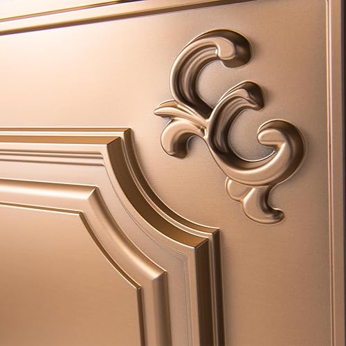 Miniatura 8 de Art3d Azulejos de techo caídos de 24 x 24 pulgadas bronce (paquete de 12, 48 pies cuadrados), paneles de Wainscoting con pegamento 2 x 2