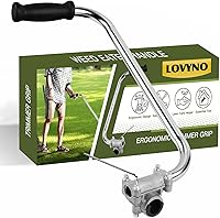 Vista 1 de Mango para malezas, mango de recortadora de agarre ergonómico con abrazadera de soporte para empuñadura de recortadora de césped (plateado)