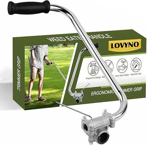 Mango de recortadora de cuerdas, mango ergonómico para recortar, extensión de mango con abrazadera de soporte, mango de desbrozadora, agarre para