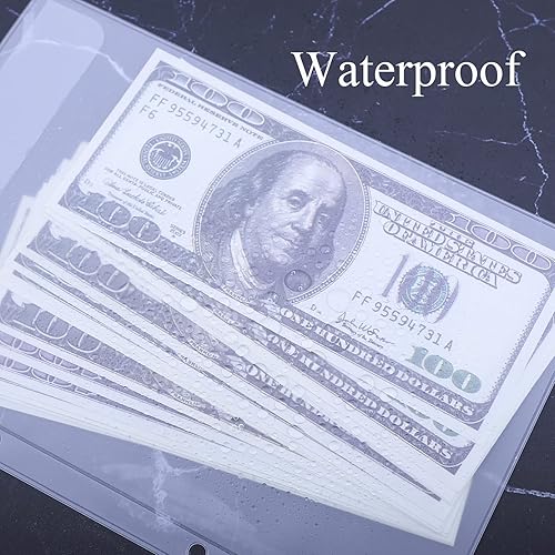 Miniatura 13 de Antner 12 mini bolsillos A7 con 6 agujeros sin cremallera, sobres de dinero para presupuesto, organizador de dinero para carpeta A7 de 6 anillas