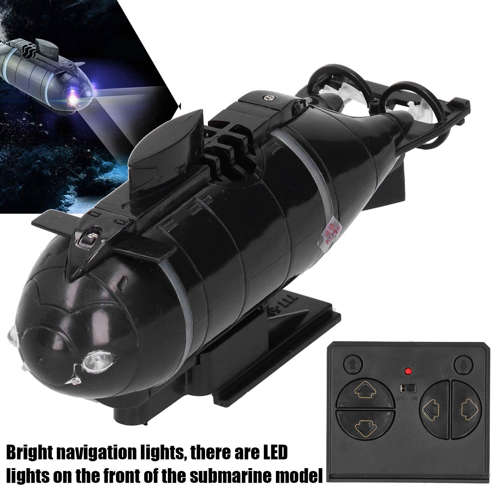Submarino RC, Control Remoto Inalámbrico 2.4G con 6 Canales, Submarino De Plástico, Ideal para Niños, Adolescentes, Juego en la Piscina, Bañera o Playa