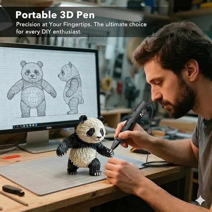 Lápiz 3D con Pantalla LCD, Temperatura Ajustable, Compatible PLA/ABS miniatura 8