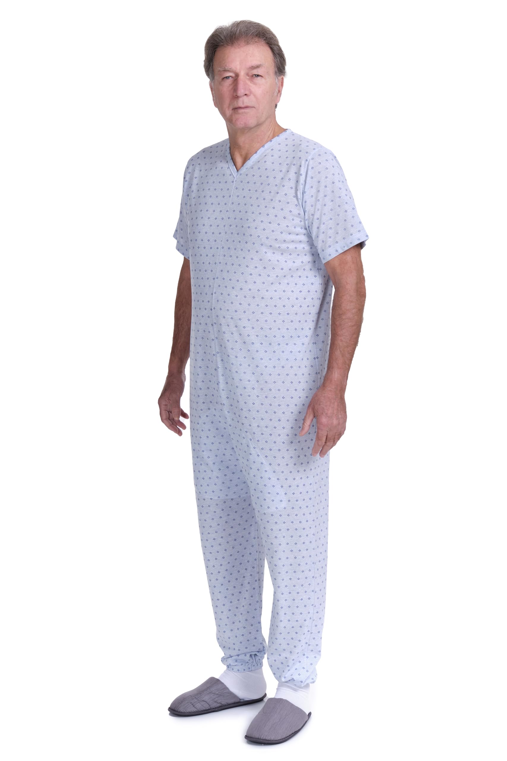 FERRUCCI COMFORT Pigiama Tutone Sanitario Sentimento Manica Corta 1 Cerniera/Zip Dietro Schiena Estivo