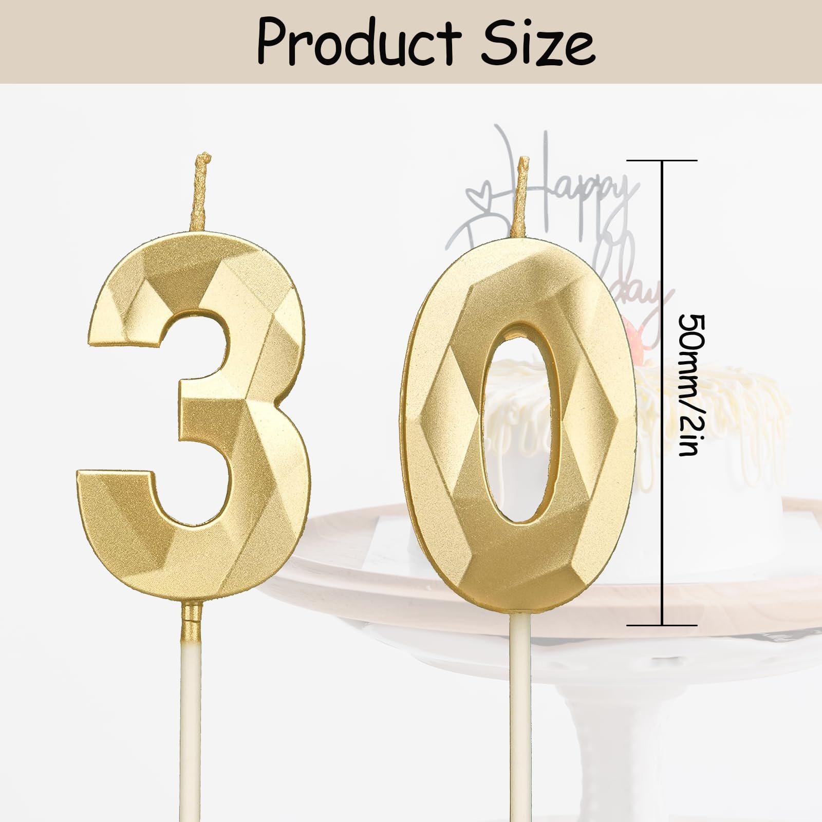 Bougies Maxi 30 Ans Pour Gâteau De Fête D'anniversaire 30 Ans