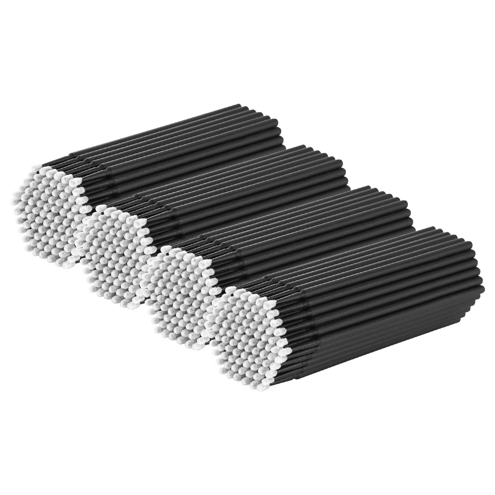 tifanso 400PCS Micro Cotton Swabs, Disposable Eyelash Microswabs for Eyelash Extensions, Lash Brush Applicators Black(Head Diameter: 2.0mm)