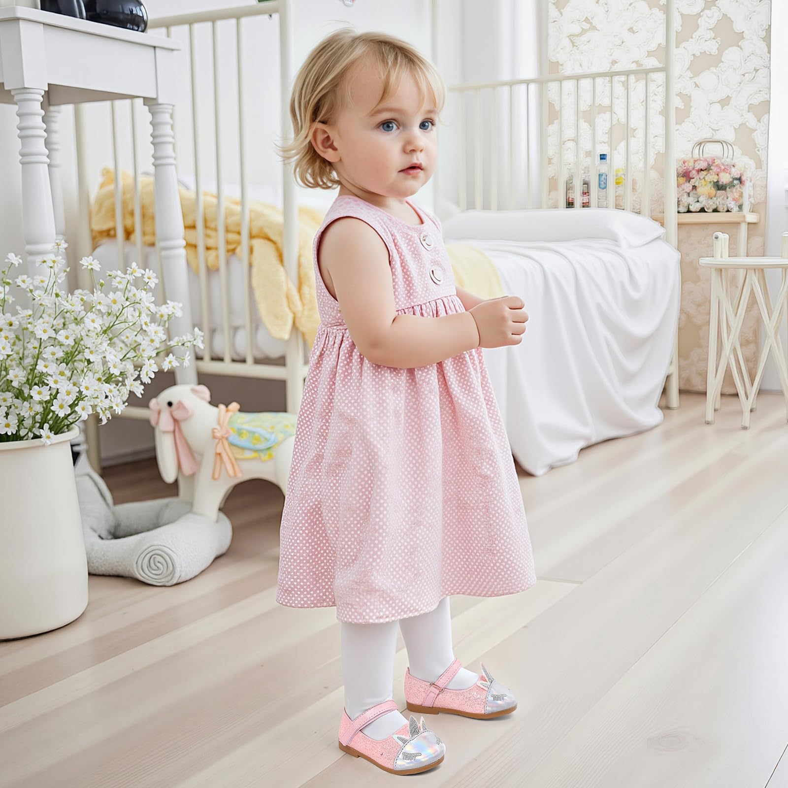 LACOFIA Ballerine per neonata Scarpe Primi Passi Antiscivolo per Bambina