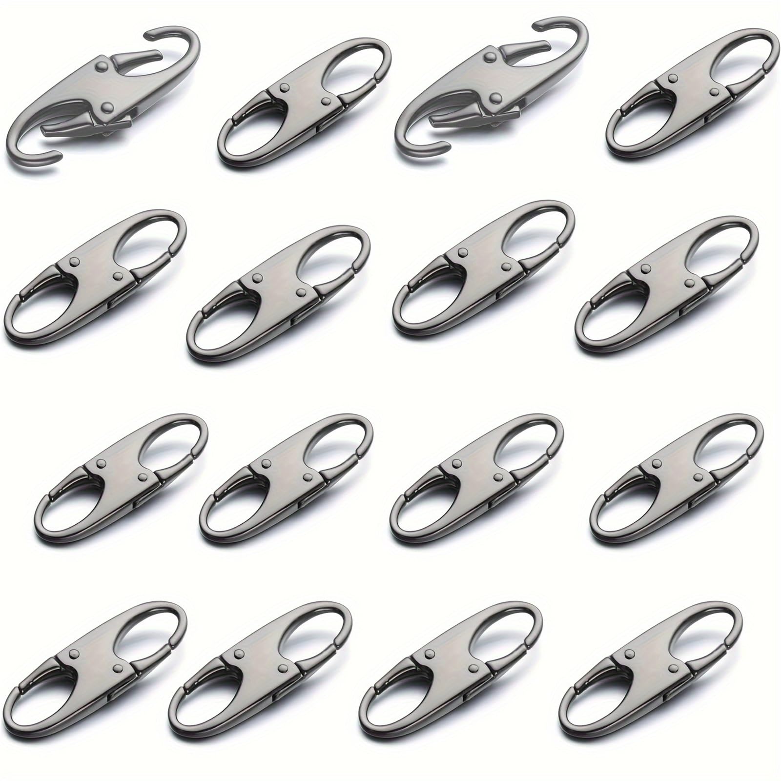 Zipper Clips Anti Theft 100 Pieces-Double Small Carabiner Clips Clip Theft Deterrent Holding The Zipper Closed(Gray)