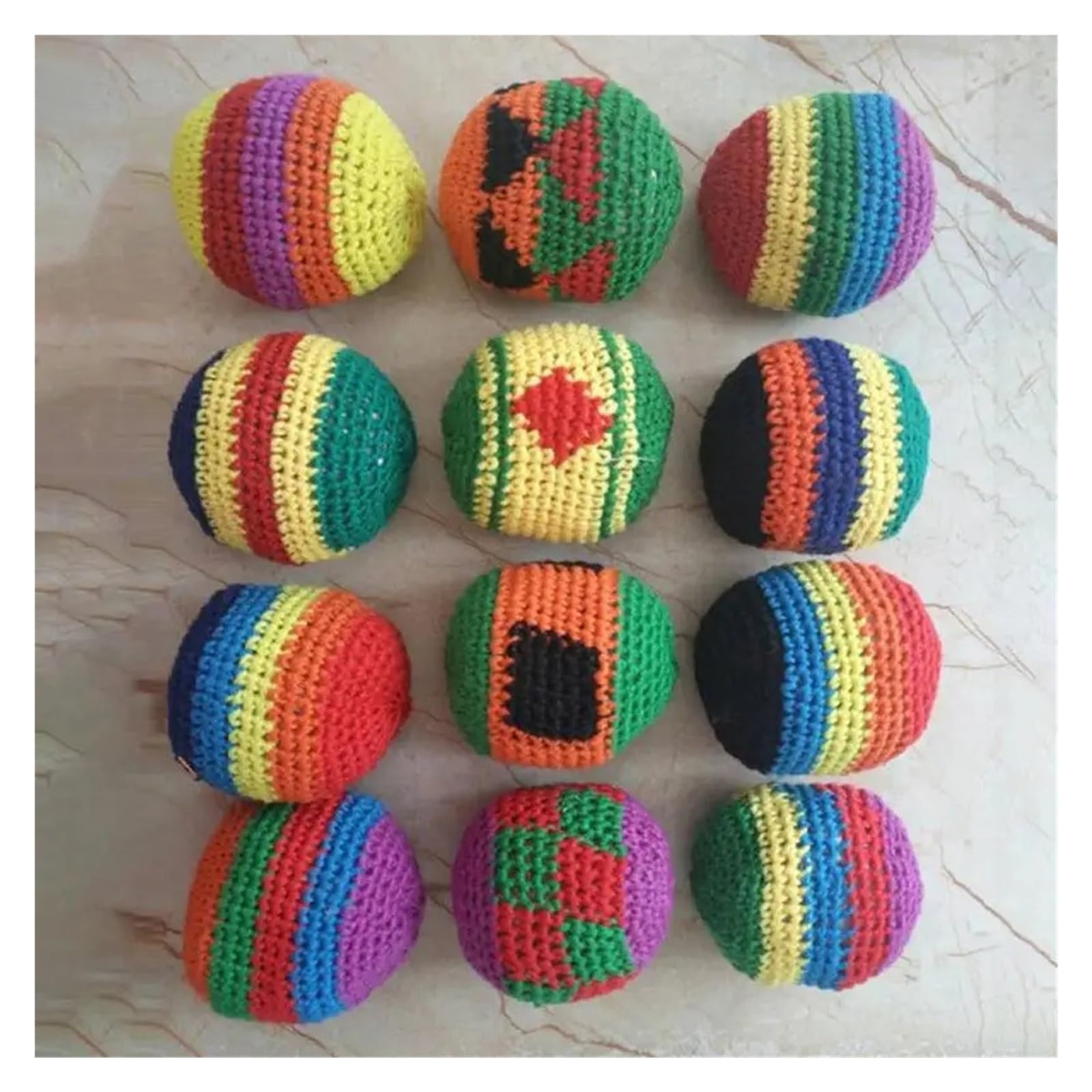 Handgemachte Footbags Soft Handmade Sacks for Footbag Juggling Balls Outdoor Toy Safe and Durable for Camping(5pcs)