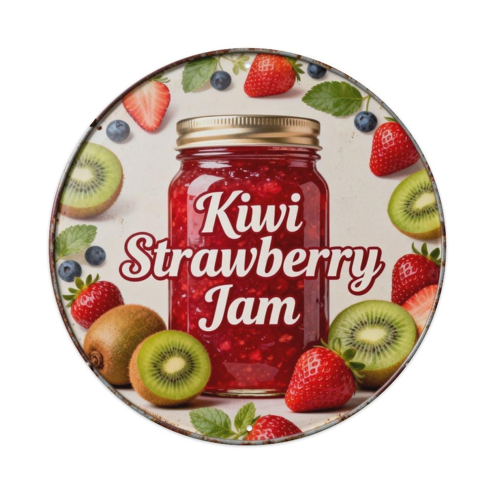 Kiwi Strawberry Jam Metal Tin Sign Plaque