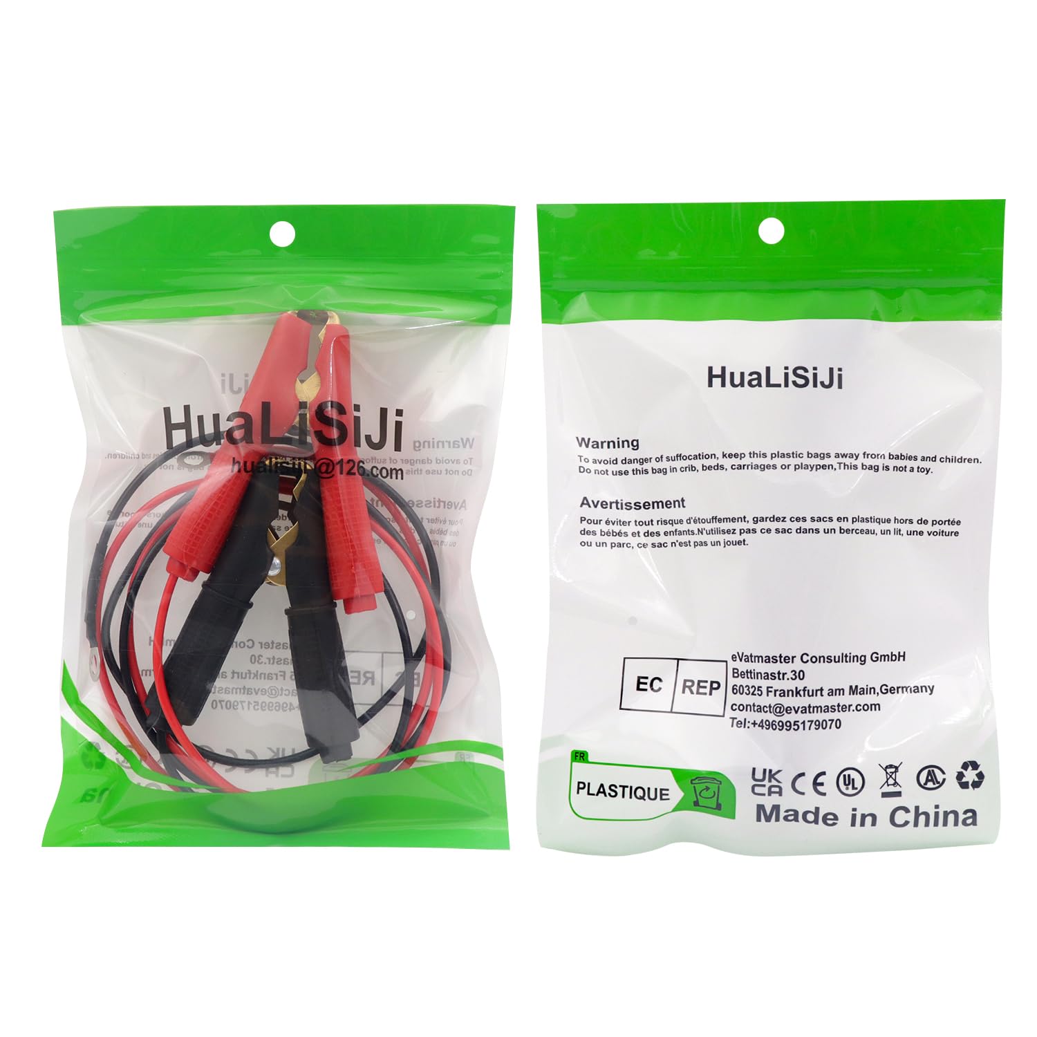 Zaciski do akumulatora krokodyla 12V 24V Zaciski samochodowe krokodyle Zaciski do akumulatora kablowego 30A 14 AWG, do baterii samochodowych innych urządzeń (1.8 m)