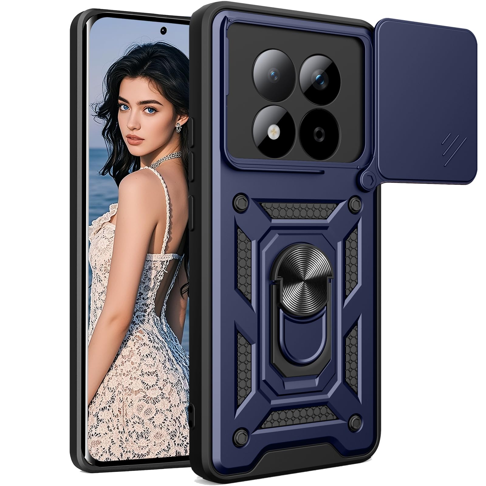 CCSmall for Xiaomi Redmi Note 15 Pro 4G Case Slide Camera Cover SJ Blue