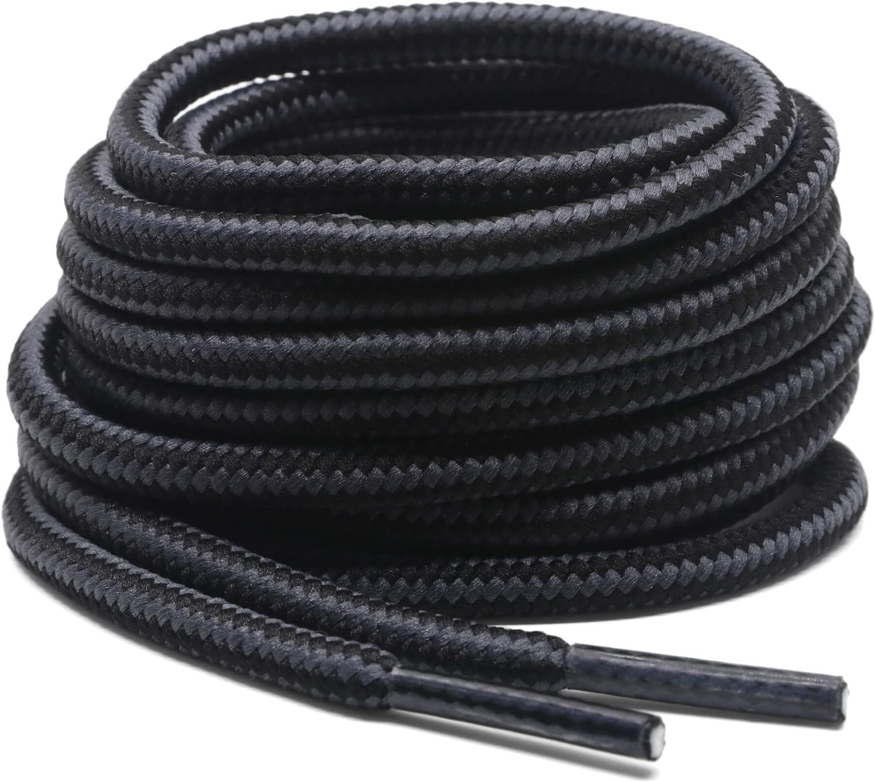 DELELE2 Pair Round Boot Laces Outdoor Hiking Walking Shoelaces Rope Dual Coloured Striped Shoe Lace Work Shoe Strings