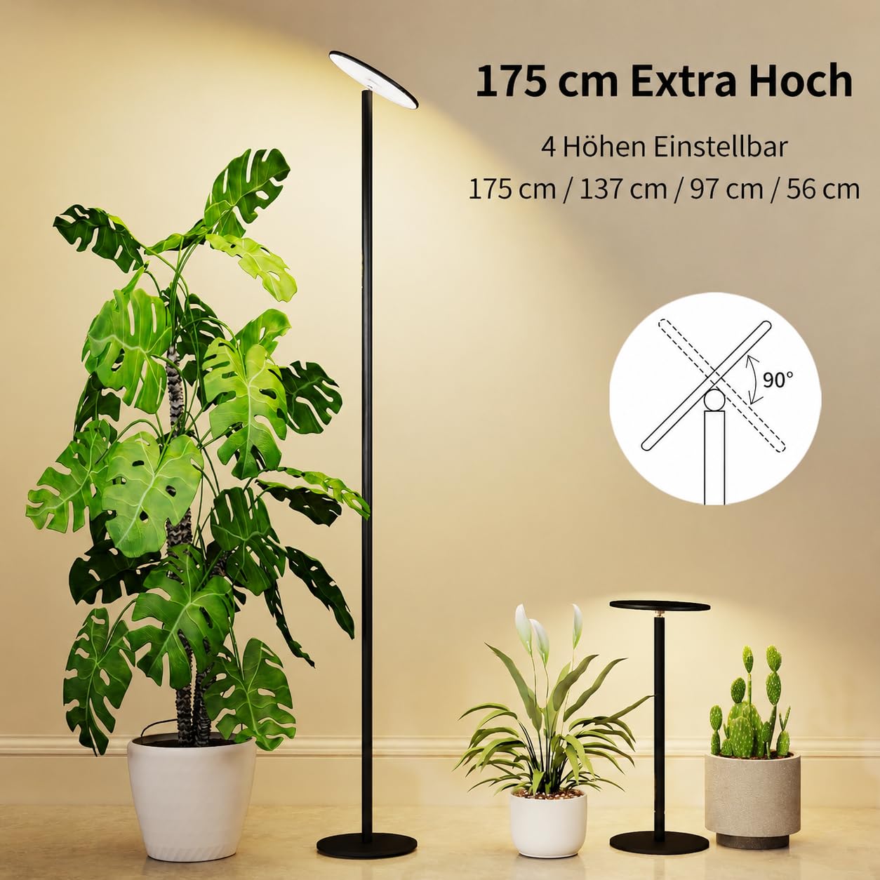 chiphy Lampe de Croissance Horticoles pour Plantes d'Intérieur - 175 cm - 40 W - Spectre Complet - 4000 K - Plante Interieur