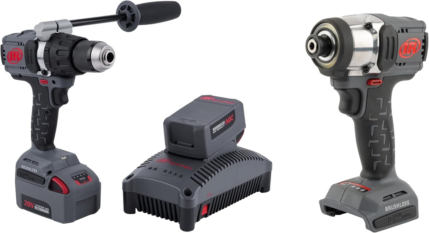 Ingersoll Rand D5241-K22 1/2" 20V Cordless Hammer Drill 2 Battery Kit with the Ingersoll Rand W3111 20V 1/4" Hex Cordless Impact Driver