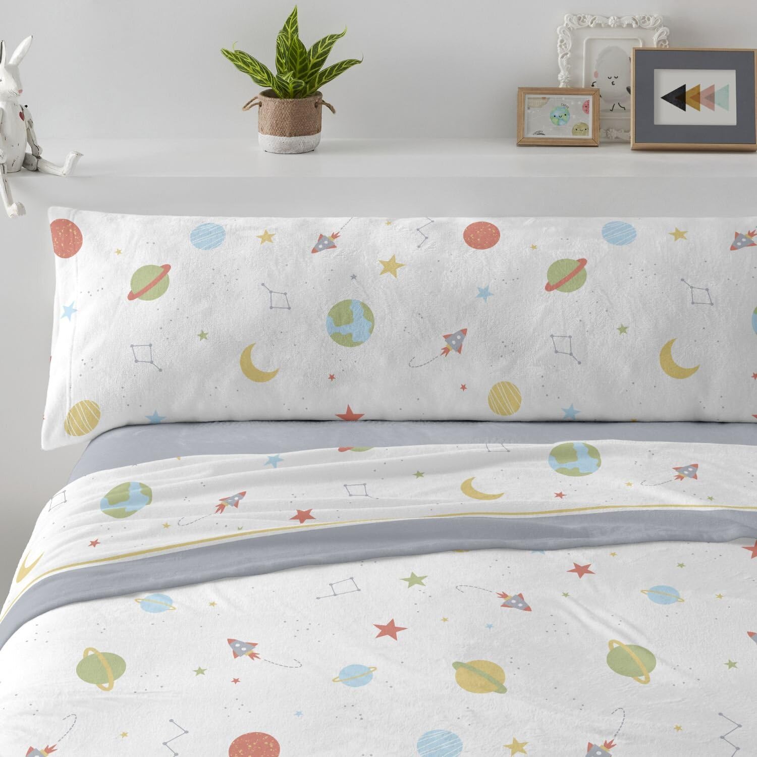 Burrito Blanco | Sábanas de Coralina | Cama de 105cm. (+Medidas Disponibles) | Diseño 991 | Color Azul Acero (105x190/200cm.)