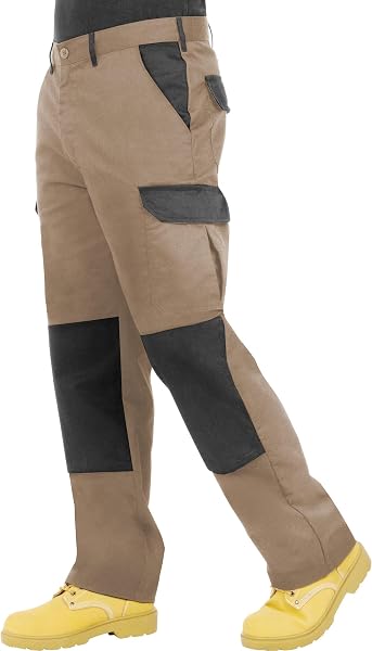 ProLuxe Pantaloni da Lavoro da Uomo, Resistenti, Modello Cargo, con Tasche Imbottite sulle Ginocchia e Cuciture rinforzate - 3