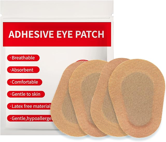 AndicAge Beige Adhesive Eye Patches Non-Woven Fabric Comfortable Breathable Pad Eye Bandages for Kid/Children/Adult (40count)