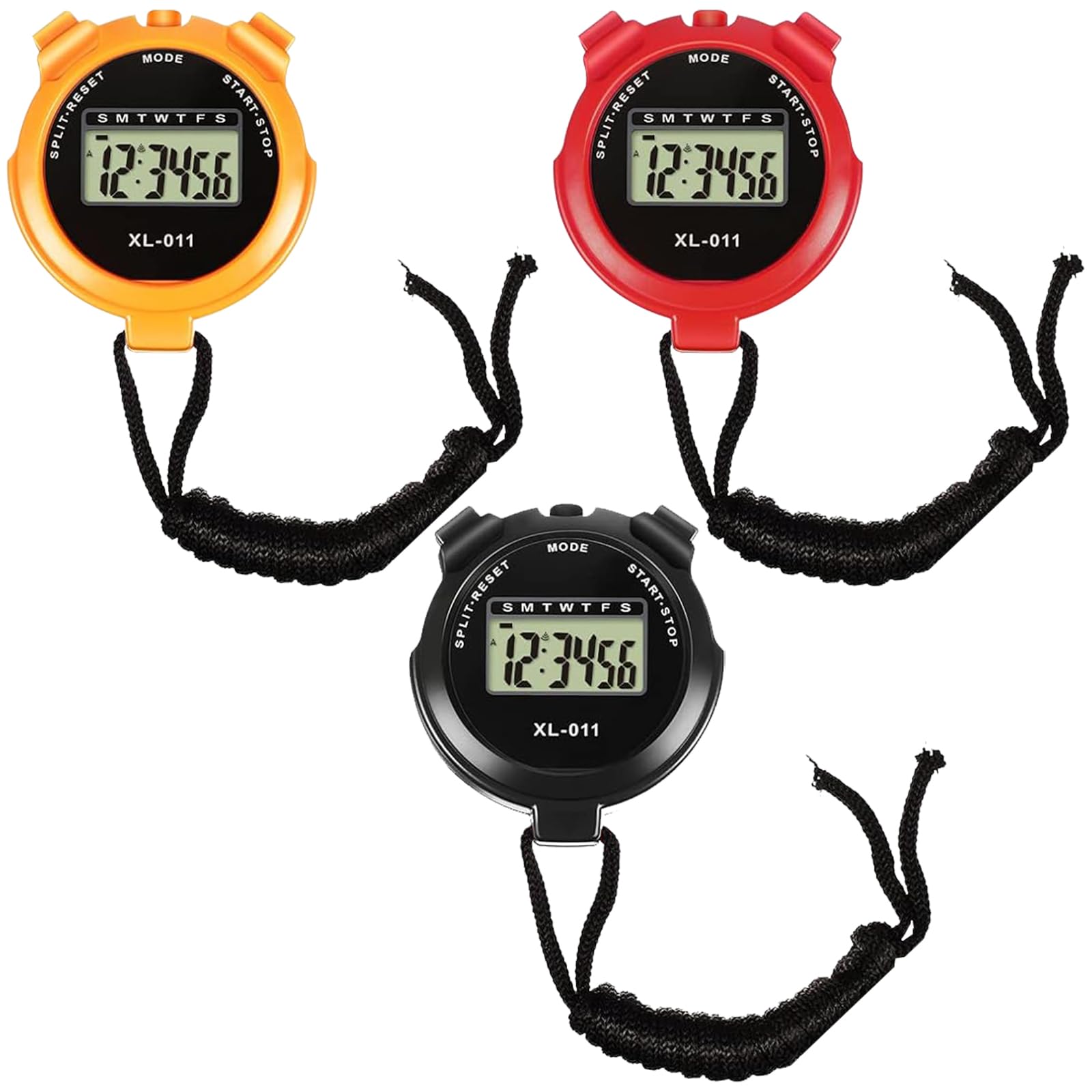 3 Piezas Digital Cronómetro, Cronómetro Deportivo Digital Profesional, Cronógrafo de Mano Reloj Digital Cronómetro, Cronómetro Reloj para Fútbol, Correr, Natación