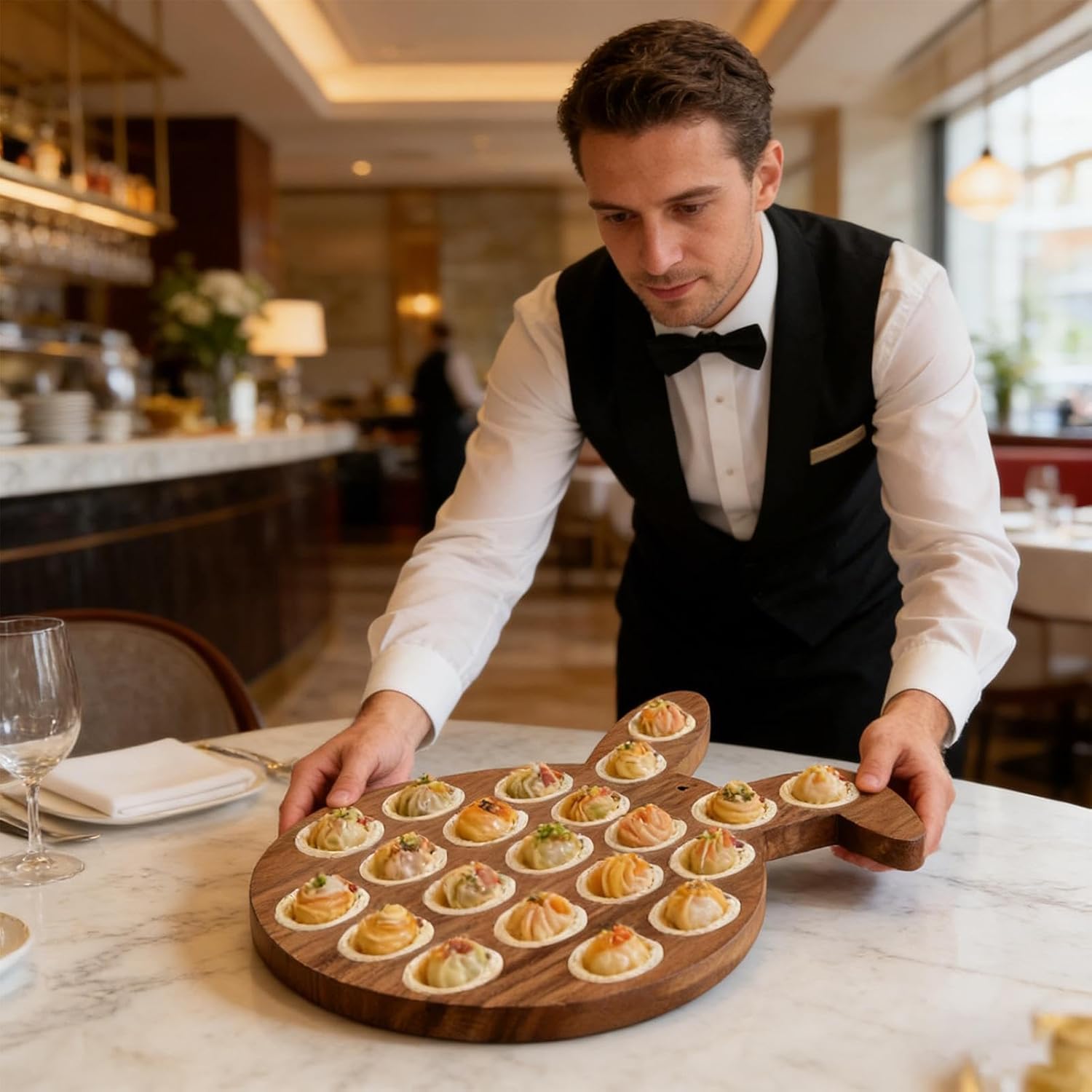 Easter Deviled Egg Tray | 21-Hole Bunny Charcuterie Platter - Spring Deviled Egg Holder - for Home Cooks Party Hosts Entertainers Families Dessert Table Gatherings Spring Event Celebrations