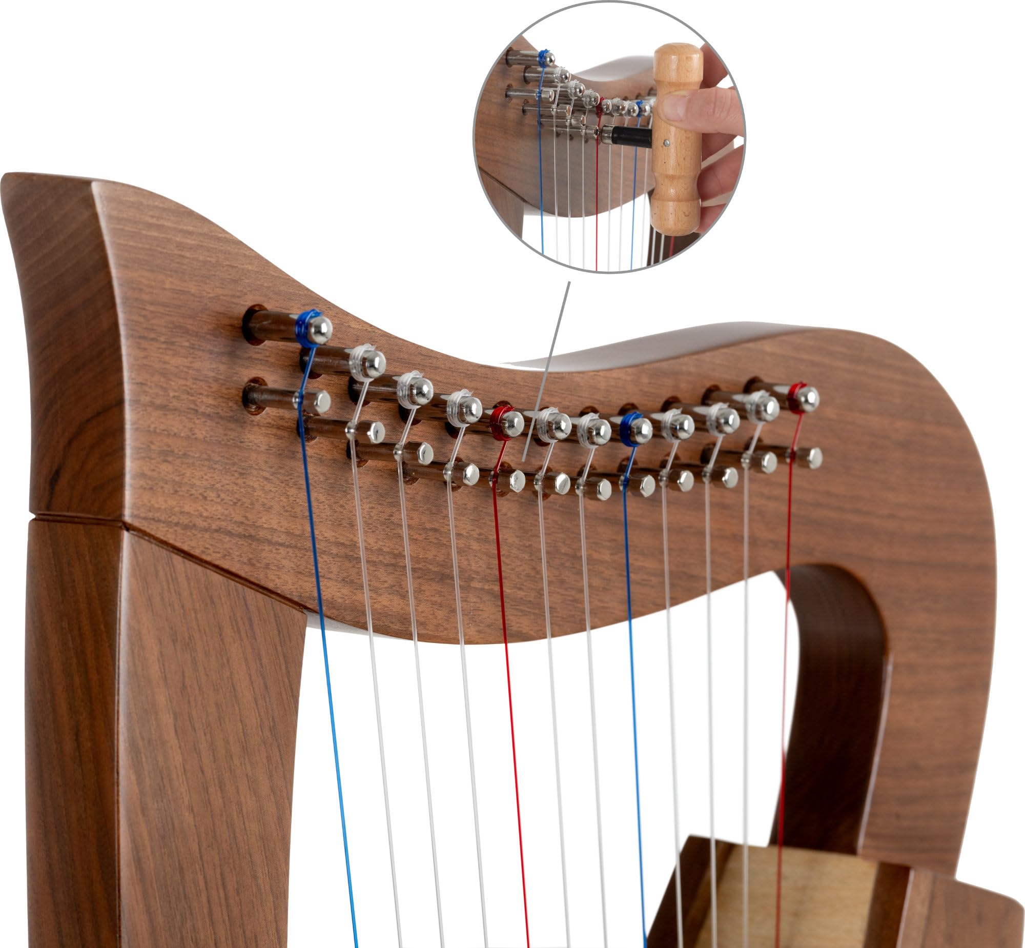 Classic Cantabile Arpa Celtica - Arpa Celtica Compatta in Legno di Noce - 12 Corde - Accordata in Do Maggiore - Inclusa Borsa e 2 Chiavi di Accordatura - Altezza: 51 cm