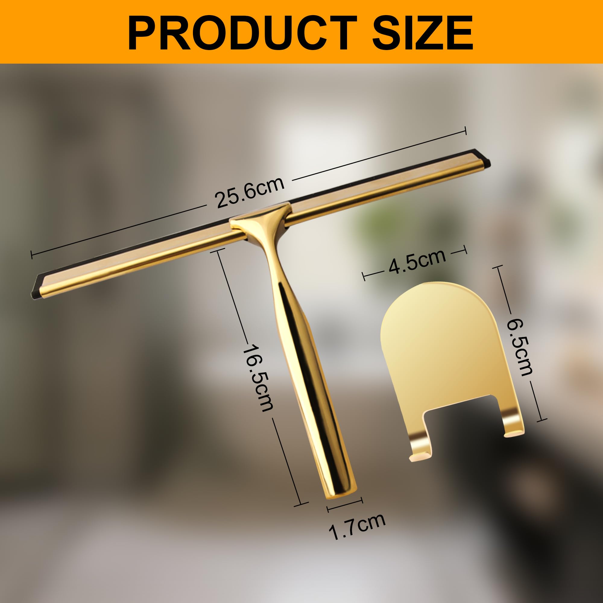 Adjaso Raclette Tout Usage Acier Inoxydable Pour Douche, Vitres Voiture Et Fenêtres - 25,4 Cm