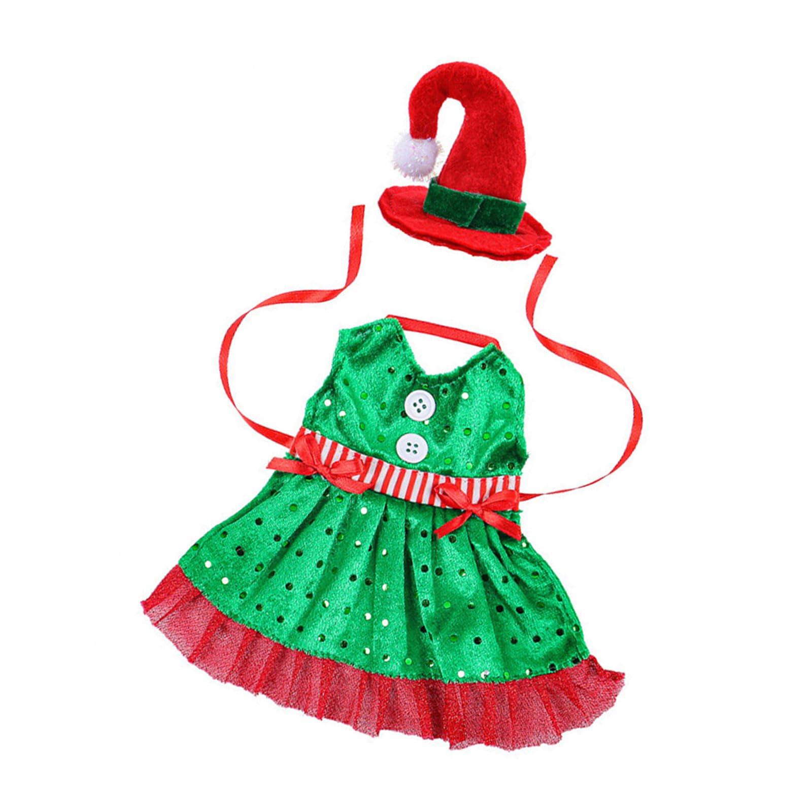 Buxuaaaa Color Elves Apron Wine Bottle Decoration Set, 8Sets Champagne Bottle Covers for Enhancing Christmas Mood Christmas Elves Costume
