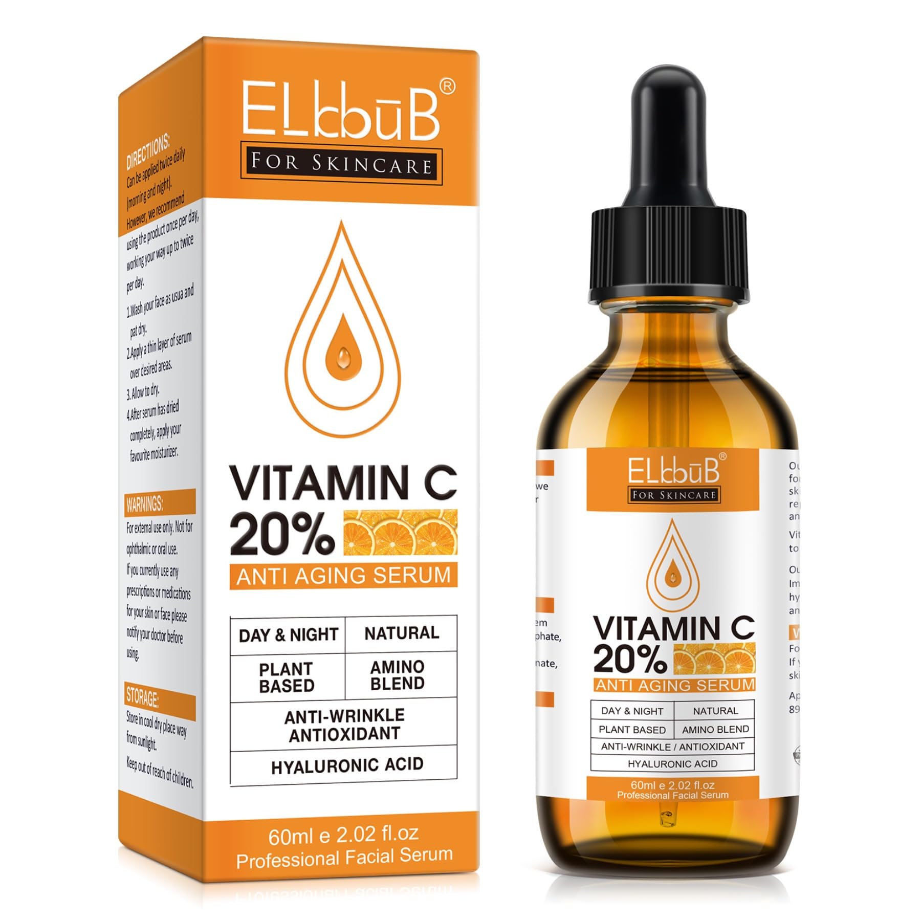 P-Beauty Vitamin C Serum Gesicht 60ml, Vegan - aufhellendes Anti-Aging Gesichtsserum