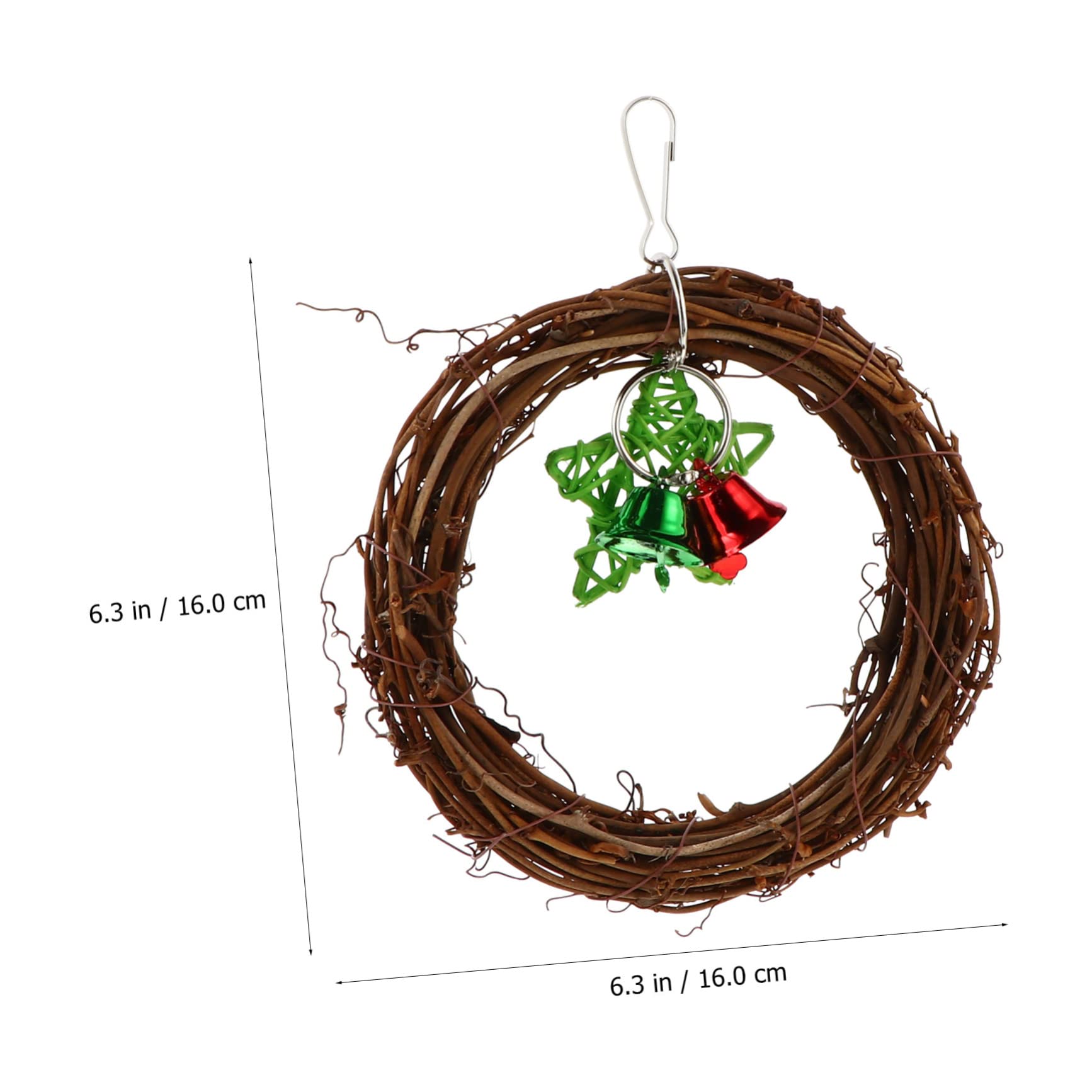 POPETPOP 3pièces Hamac Rotin Naturel pour Perroquets Jouet à Mâcher Suspendu Et Décoration Murale pour Oiseaux Et Fêtes