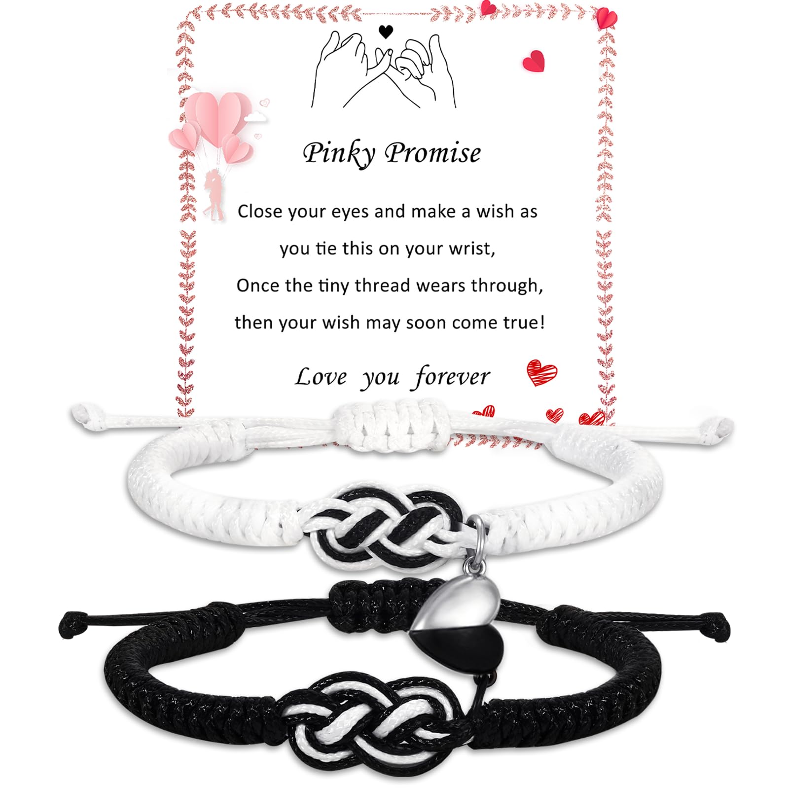 Valentin Geschenk Frau - Pärchen Armbänder Matching Armbänder Adjustable Rope Armbänder für Paare Weihnachten Jahrestag Valentinstag Geschenke für ihn HerBoyfriend Freundin Liebhaber Ehemann Ehefrau