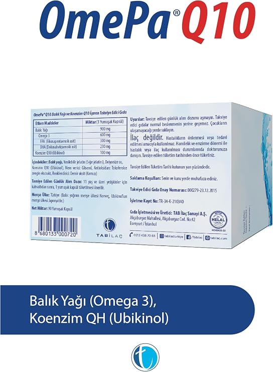 Omepa Q10 Omega3 Ubiquinol 90 Capsule
