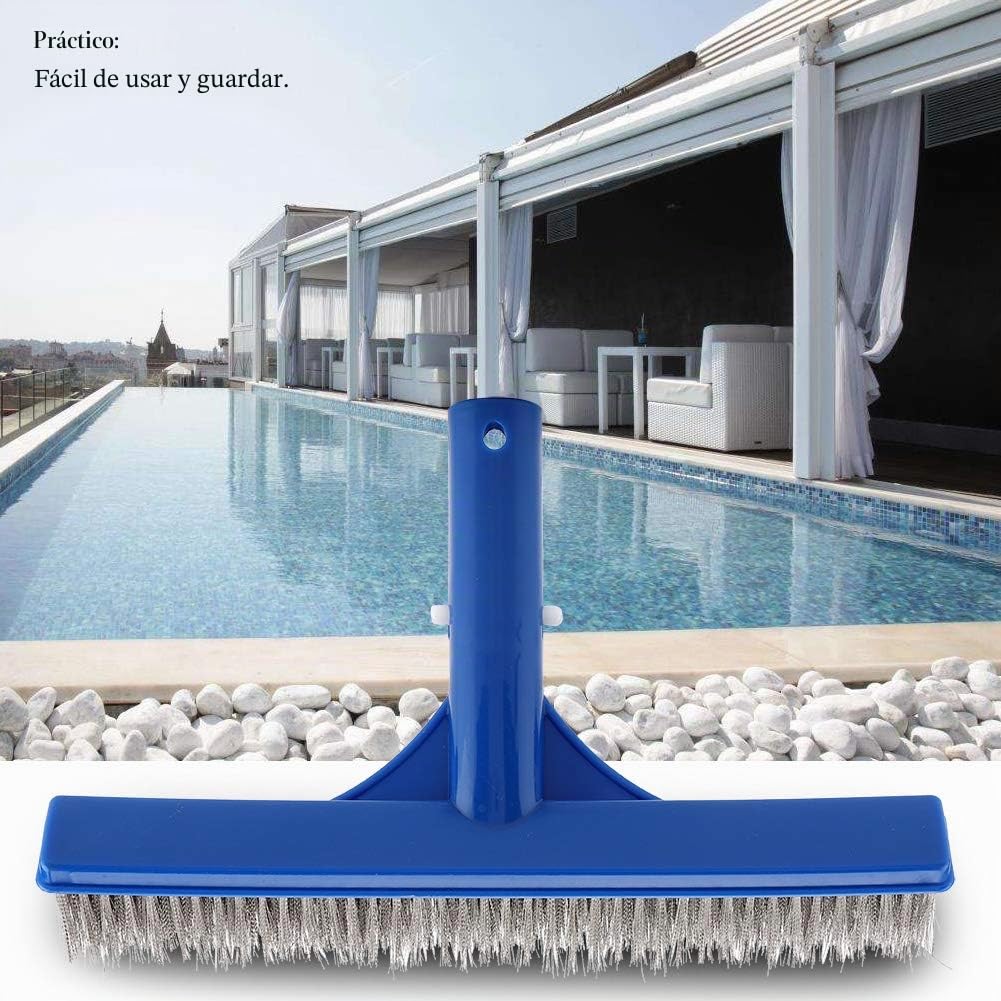 Cepillo de Acero para Piscina de 10 Pulgadas, Cepillo de Algas para Piscina de Alambre Resistente, Suministros de Limpieza de Piscinas para Paredes Inferiores, Manchas de óxido en el concreto