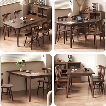 Rectangle Dining Table, Wood Mesas De Comedor With Heavy Duty Legs, Farmhouse Dining Table For Dining Room, Kitchen, Living Room(39.3 * 23.6 * 29.5in)