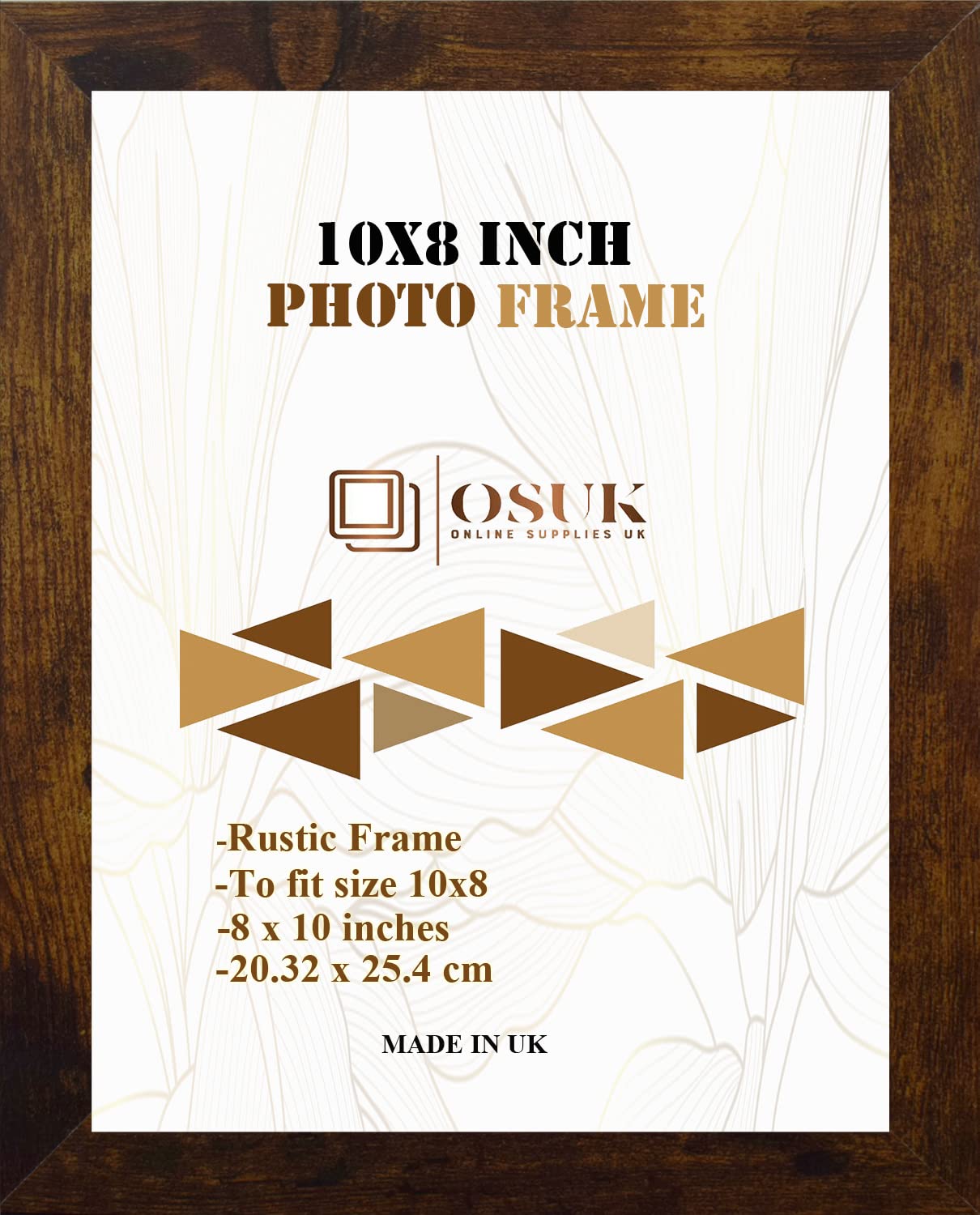 OSUK Rustic Photo Frame 25.4 x 20.3cm Photo Frame 10 x 8 Inch Picture Frames With Clear Perspex Front & Wall Mounting Black 8" x 10" Frame (Rustic)