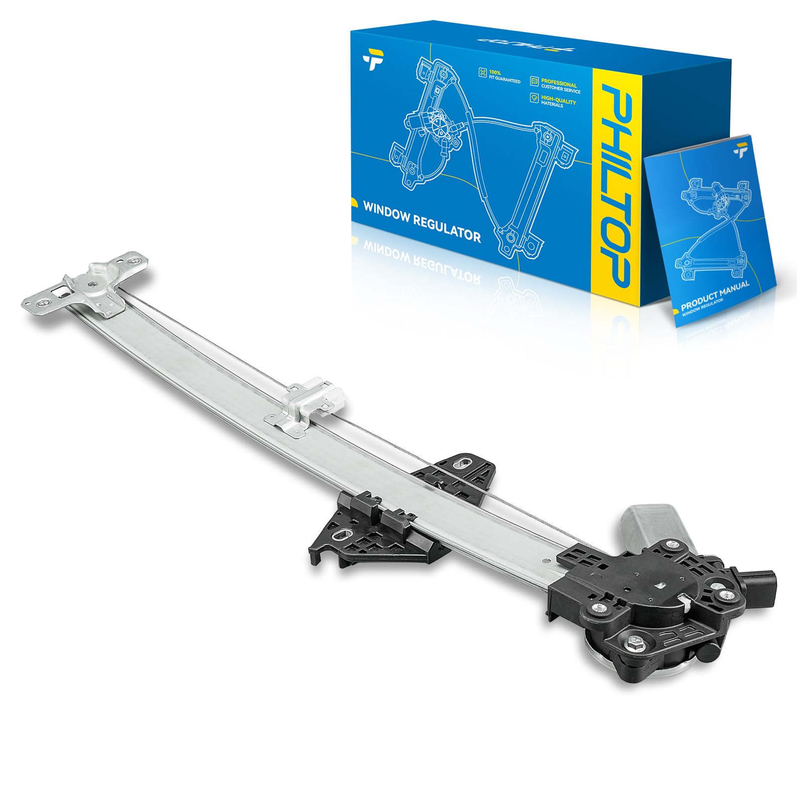 PHILTOP 748-160 Power Window Regulator w/Motor Front Left Driver Side