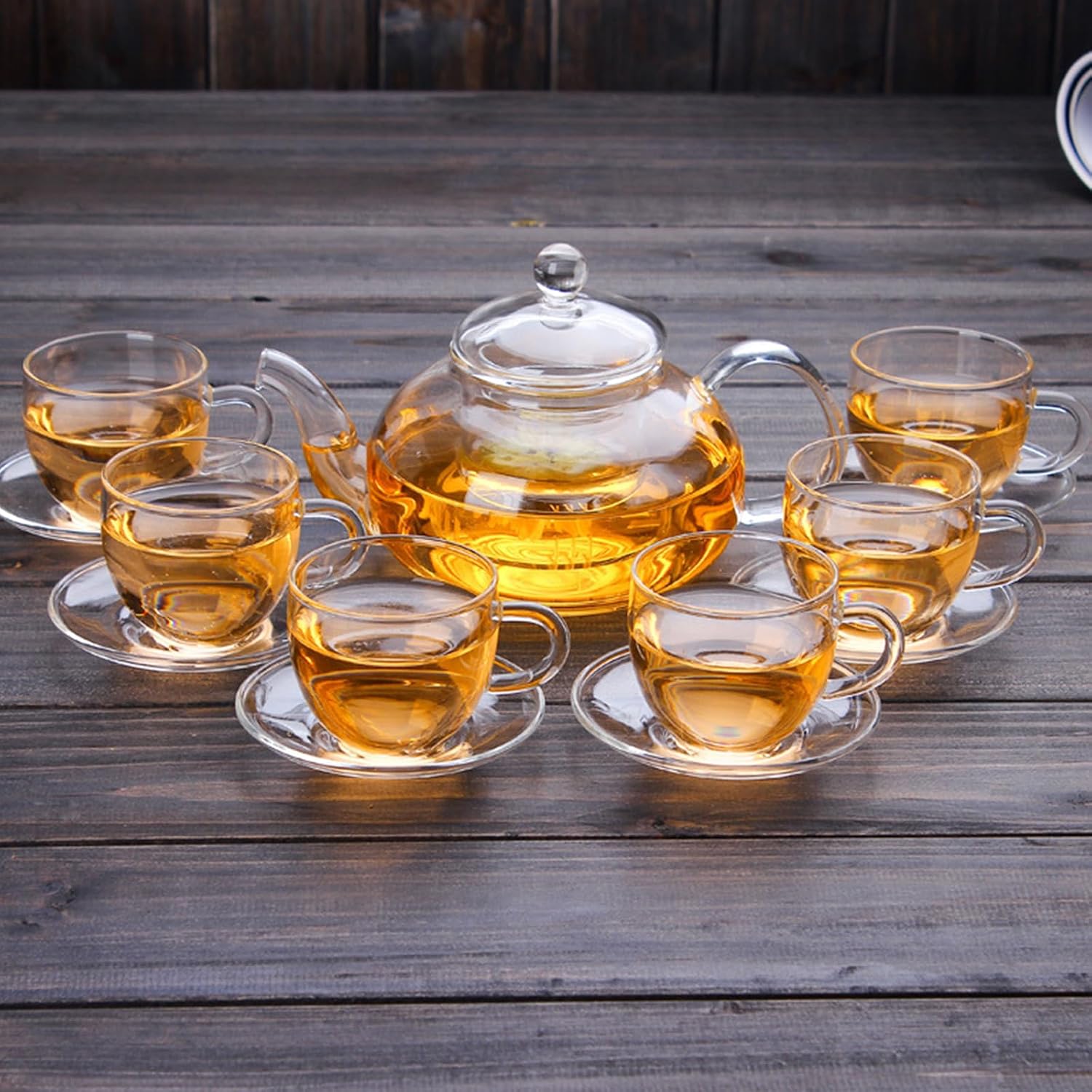 Glass Teapot Stovetop Safe-Clear Teapot with Removable Infuser-Loose Leaf and Blooming Tea Maker (20.3oz)