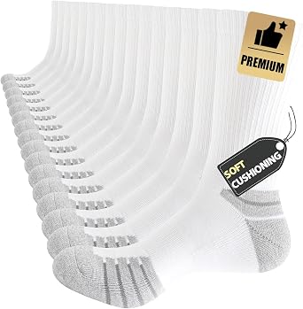 JOYNEE 8 Pairs Mens Crew Athletic Cushion Socks Long Running Work Socks Workout Breathable Socks