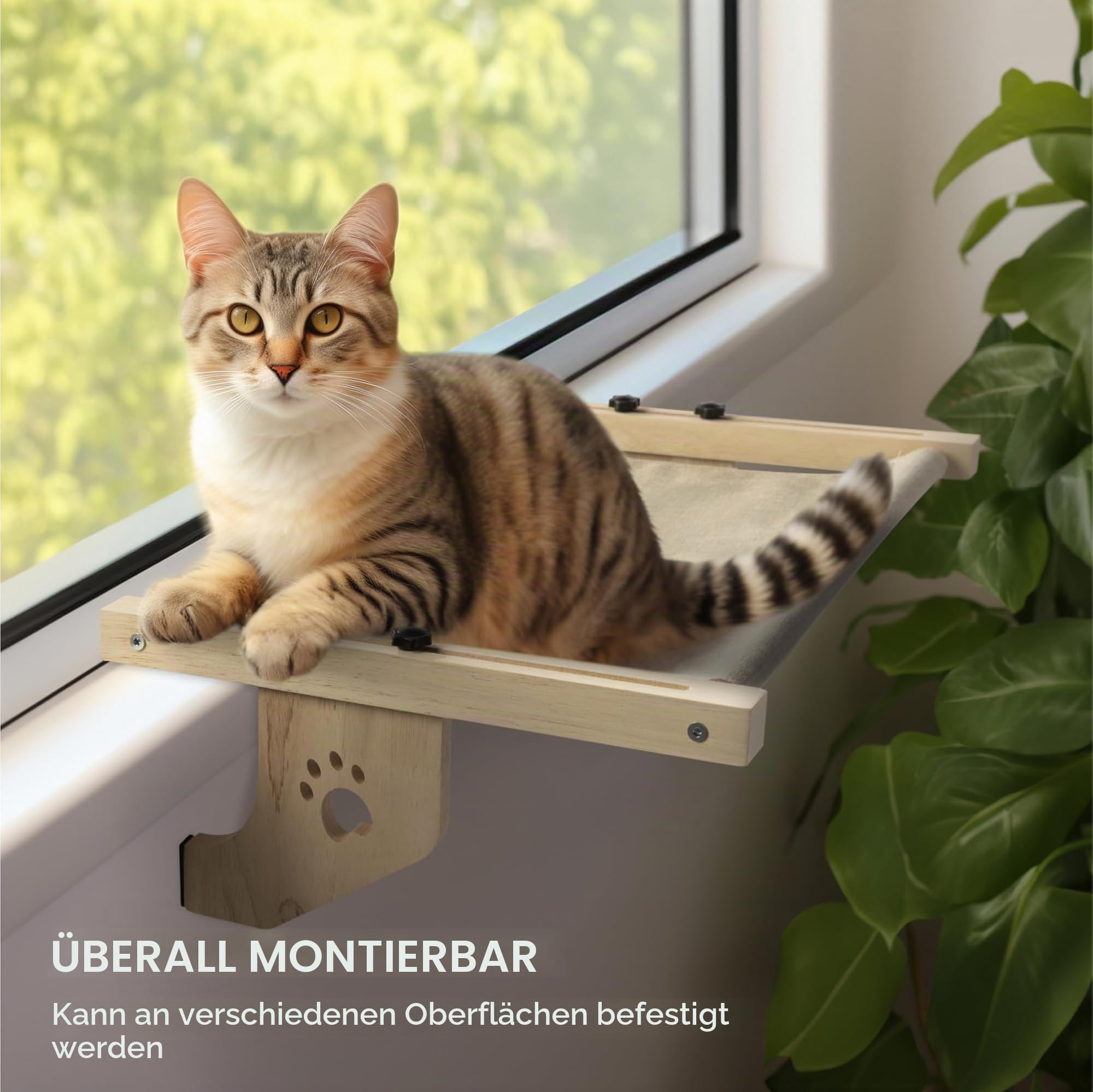 Navaris Katzen Hängematte für Fensterbank - gemütliche Liegematte - Fensterplatz Katzenliege - Fensterbankliege für bis zu 14 kg