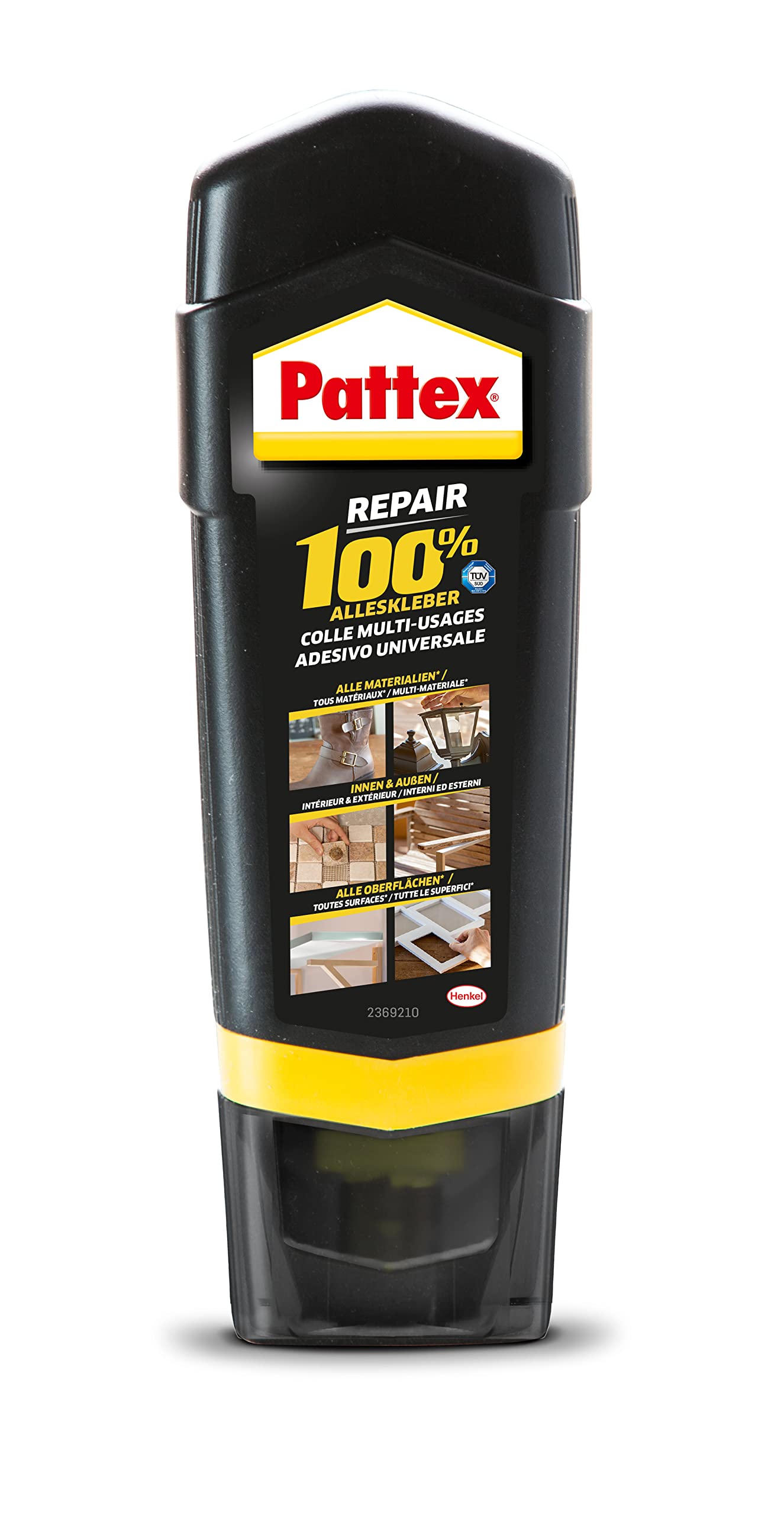 Pattex Riparazione 100% colla forte per interni ed esterni, colla per riparazione vari materiali, 6 x 100 g, trasparente, 6 pezzi