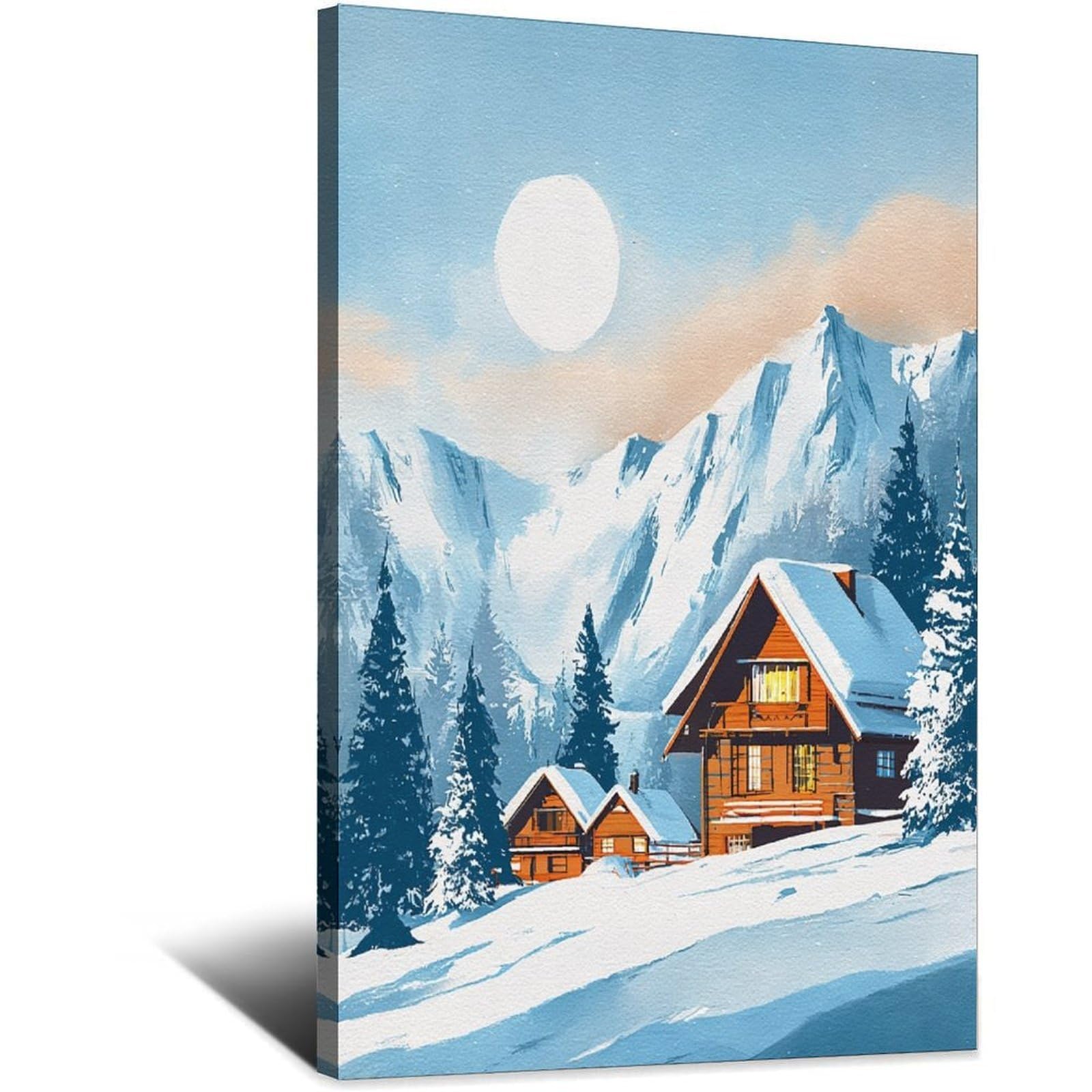CFXNGA Kitzbuhel Austria Ski Poster 24x36inch(60x90cm) Vintage Watercolor Canvas Art