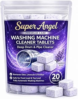 Super Angel Lavender-scented 20 Pcs Washing Machine Deep Cleaner Descaler Tablets for All Front and Top Load Machines, wit... Price In India