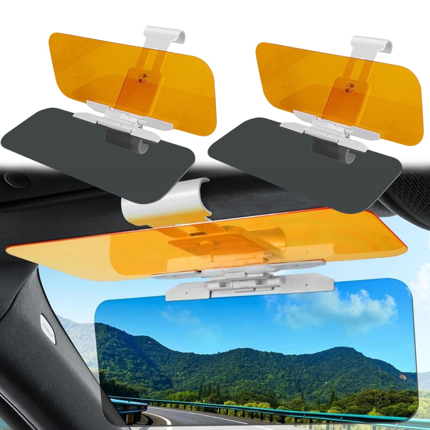 Photo 1 of 2 Pack Sun Visor Extender for Car Anti-Glare Reflect Light Sun Visor Anti-Ultraviolet Car Visor Extender Sun Blocker Day and Night Dual-Use for Safe Driving